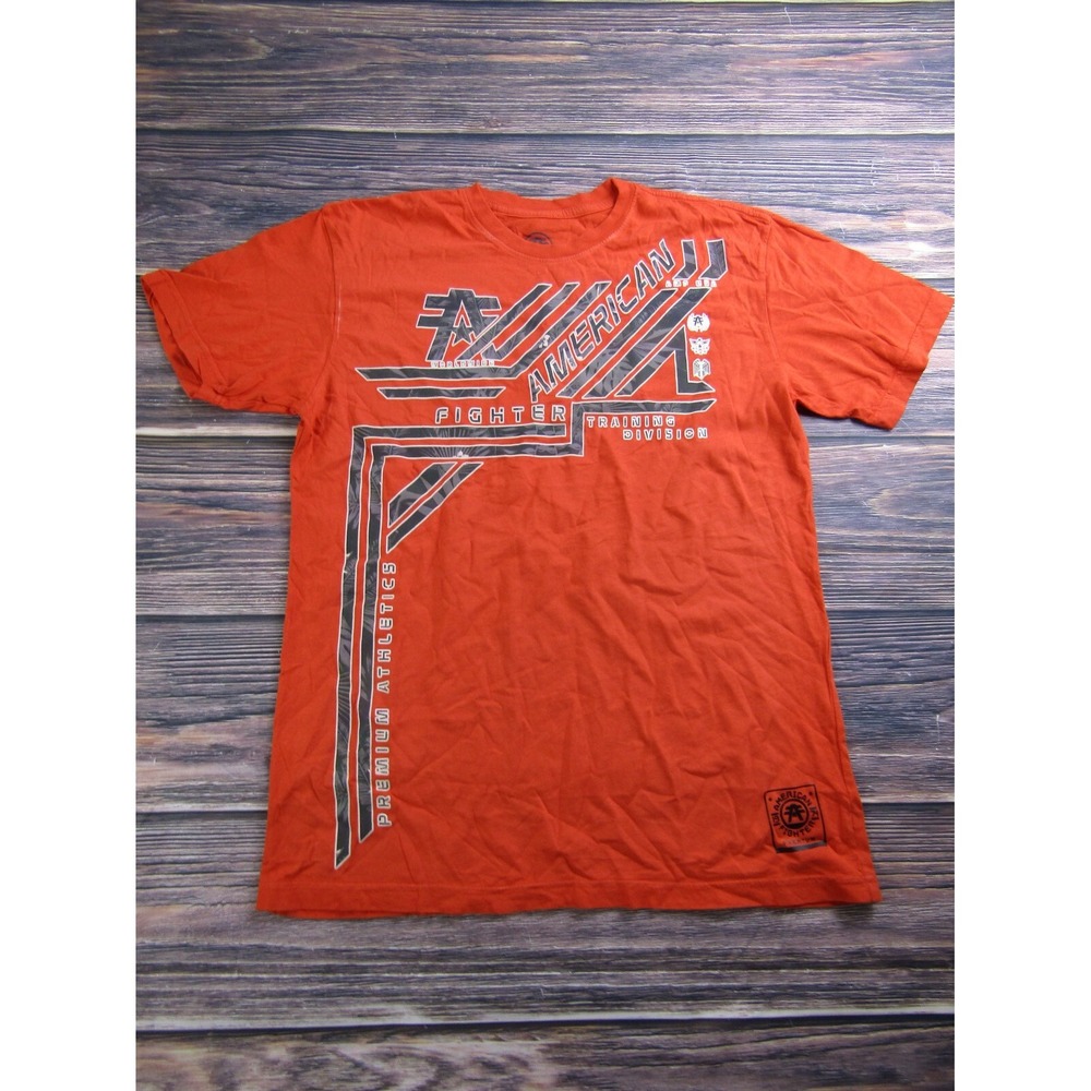 American Fighter T Shirt‎ Mens M Orange Graphic Premium Athletics Training Tee